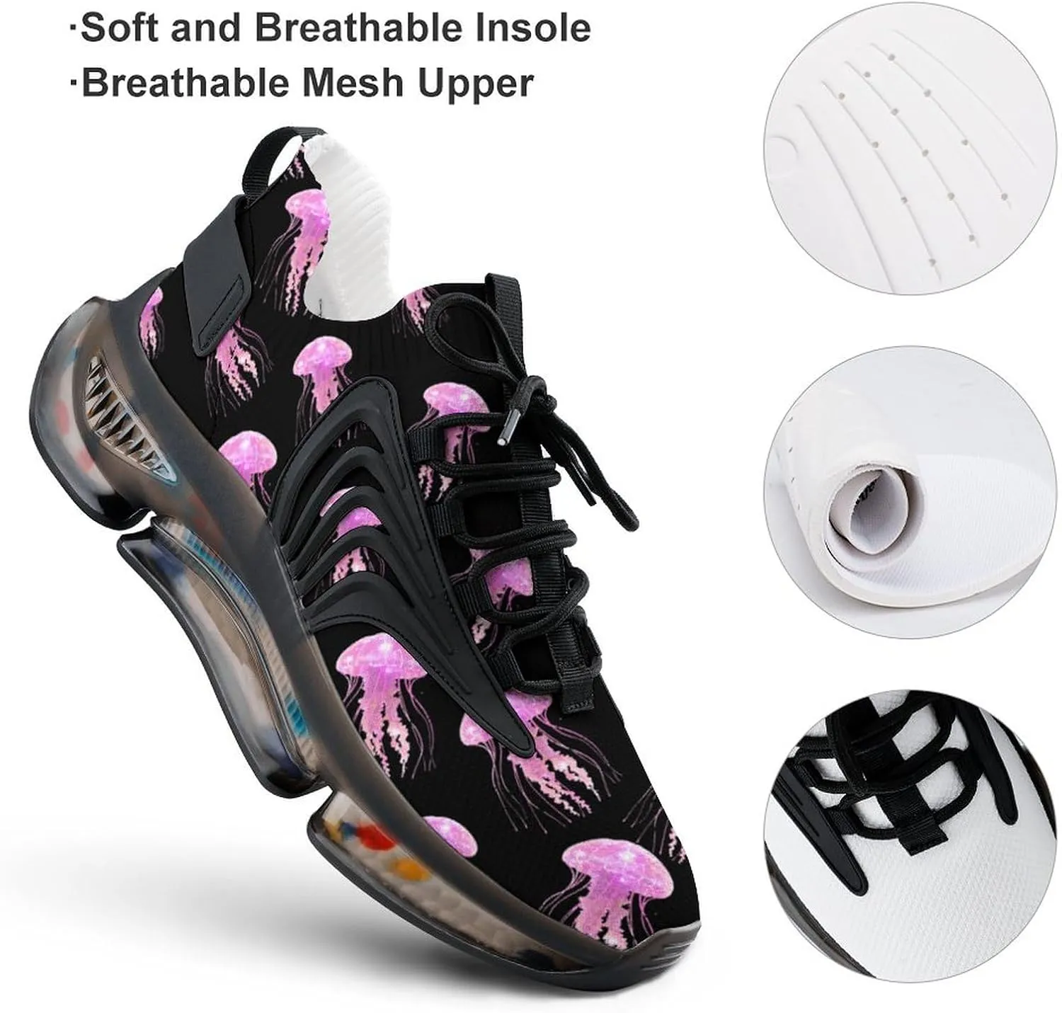 A Glowing Jellyfish Men's Running Shoes Lightweight Walking Shoe Breathable Sneaker