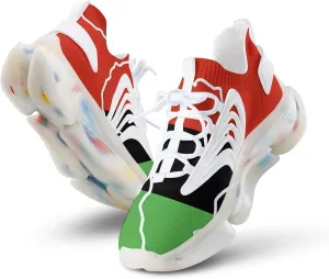 African American Afro Flag Men's Running Shoes Lightweight Walking Shoe Breathable Sneaker