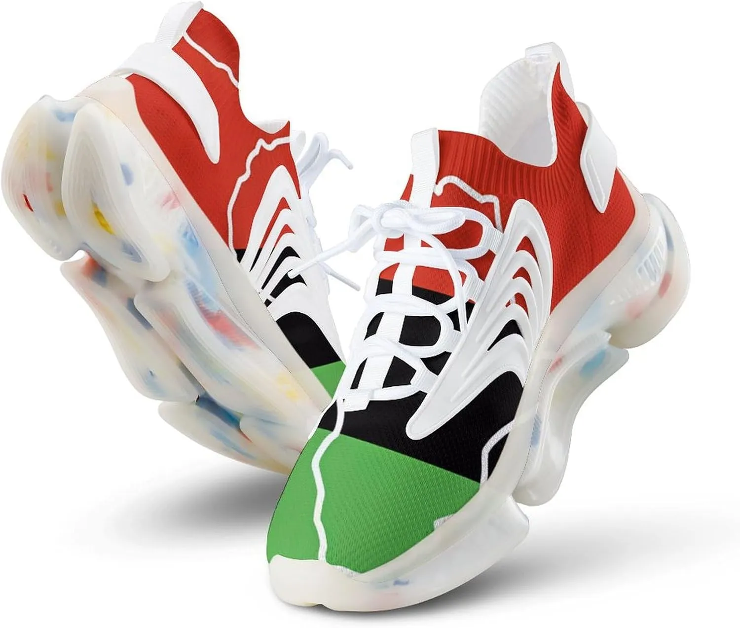 African American Afro Flag Men's Running Shoes Lightweight Walking Shoe Breathable Sneaker