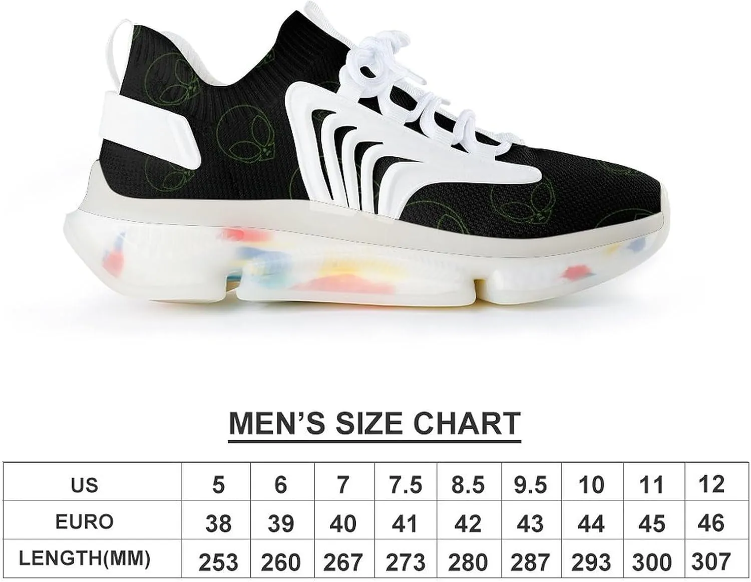 Alien Head Men's Running Shoes Lightweight Walking Shoe Breathable Sneaker
