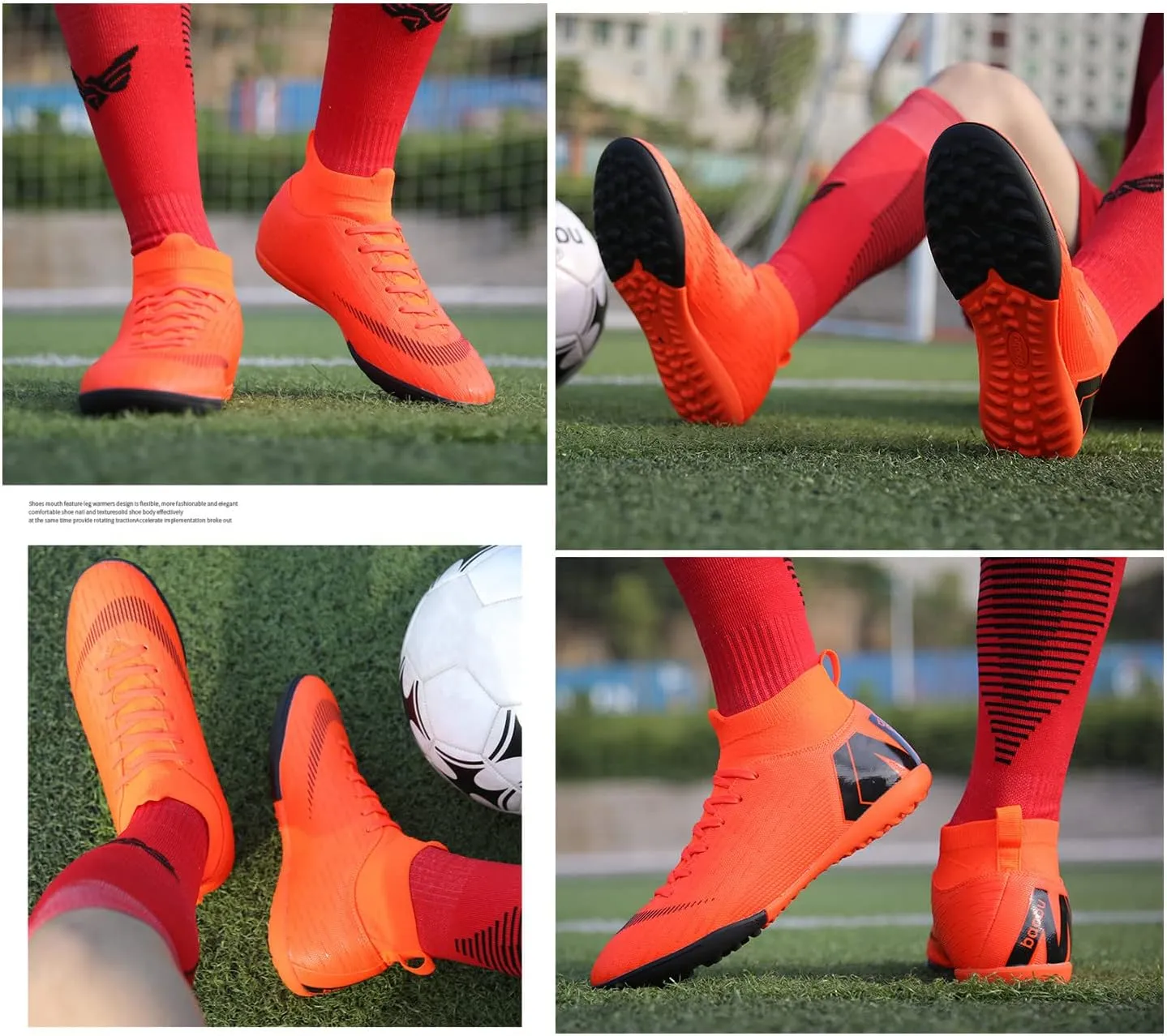 AMZ BSHIDA Indoor Soccer Shoes for Mens Youth Athletic Football Soccer Turf Cleats