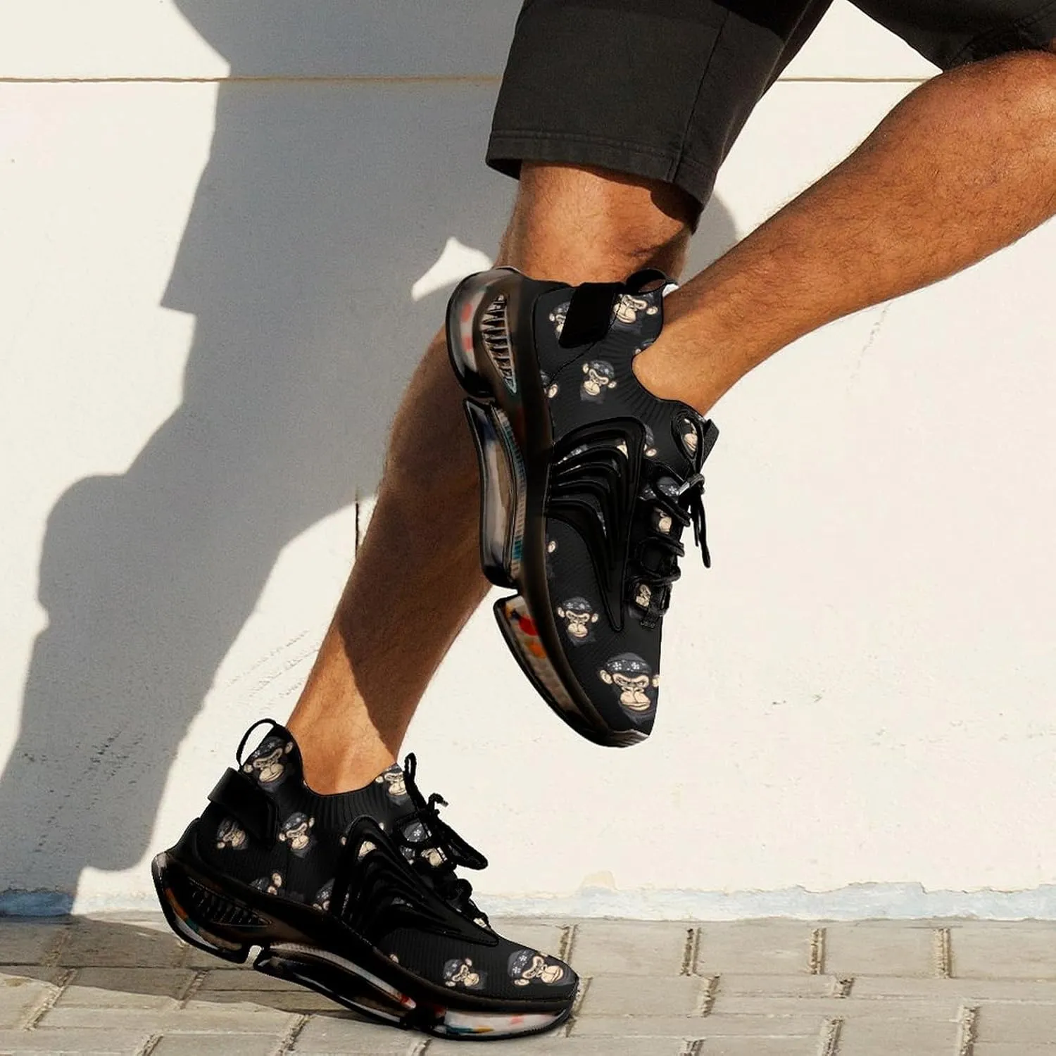 Angry Chimpanzee with Bandana Men's Running Shoes Lightweight Walking Shoe Breathable Sneaker