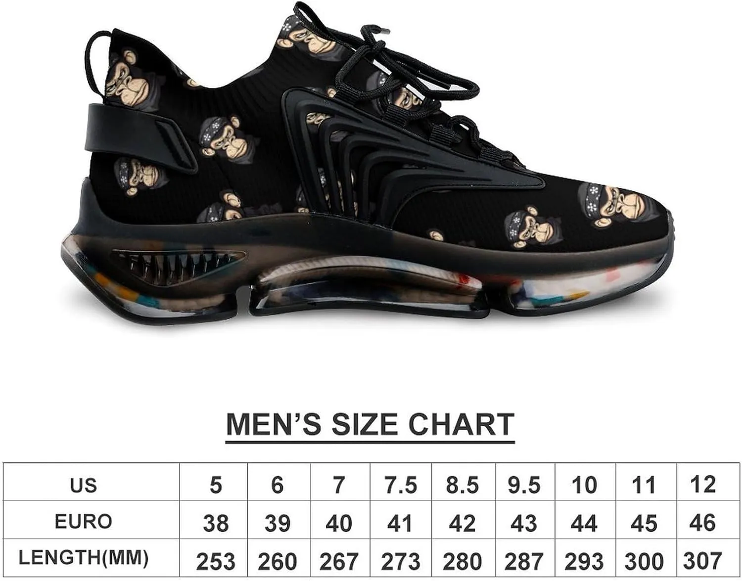 Angry Chimpanzee with Bandana Men's Running Shoes Lightweight Walking Shoe Breathable Sneaker