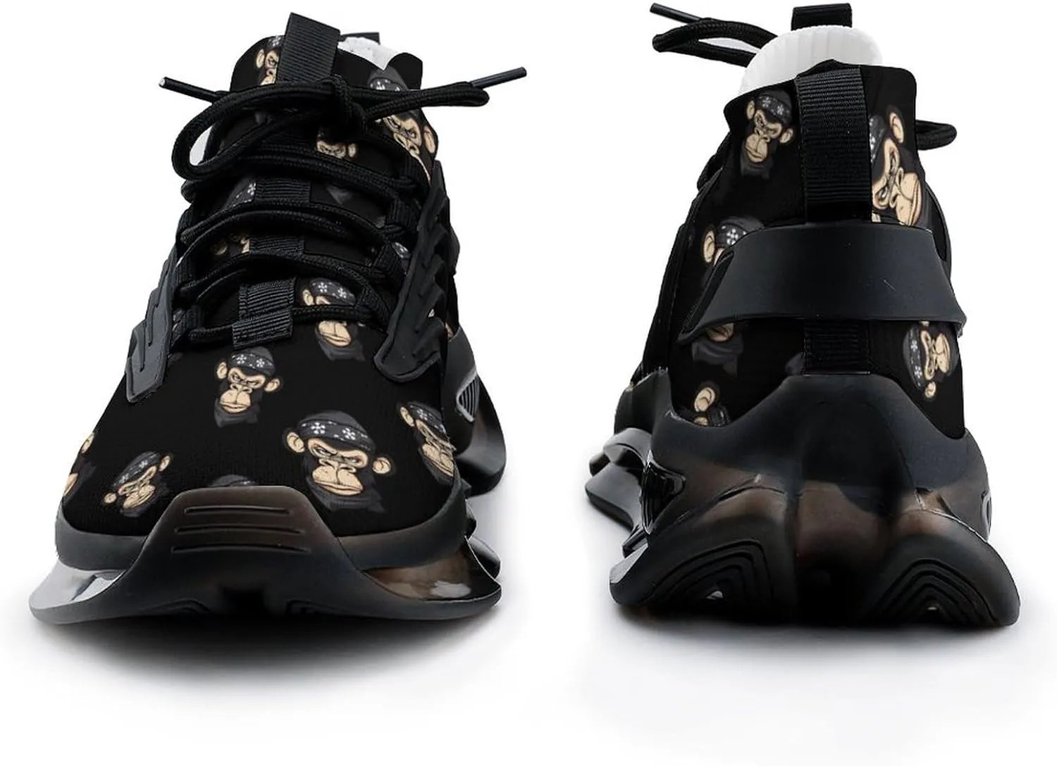Angry Chimpanzee with Bandana Men's Running Shoes Lightweight Walking Shoe Breathable Sneaker