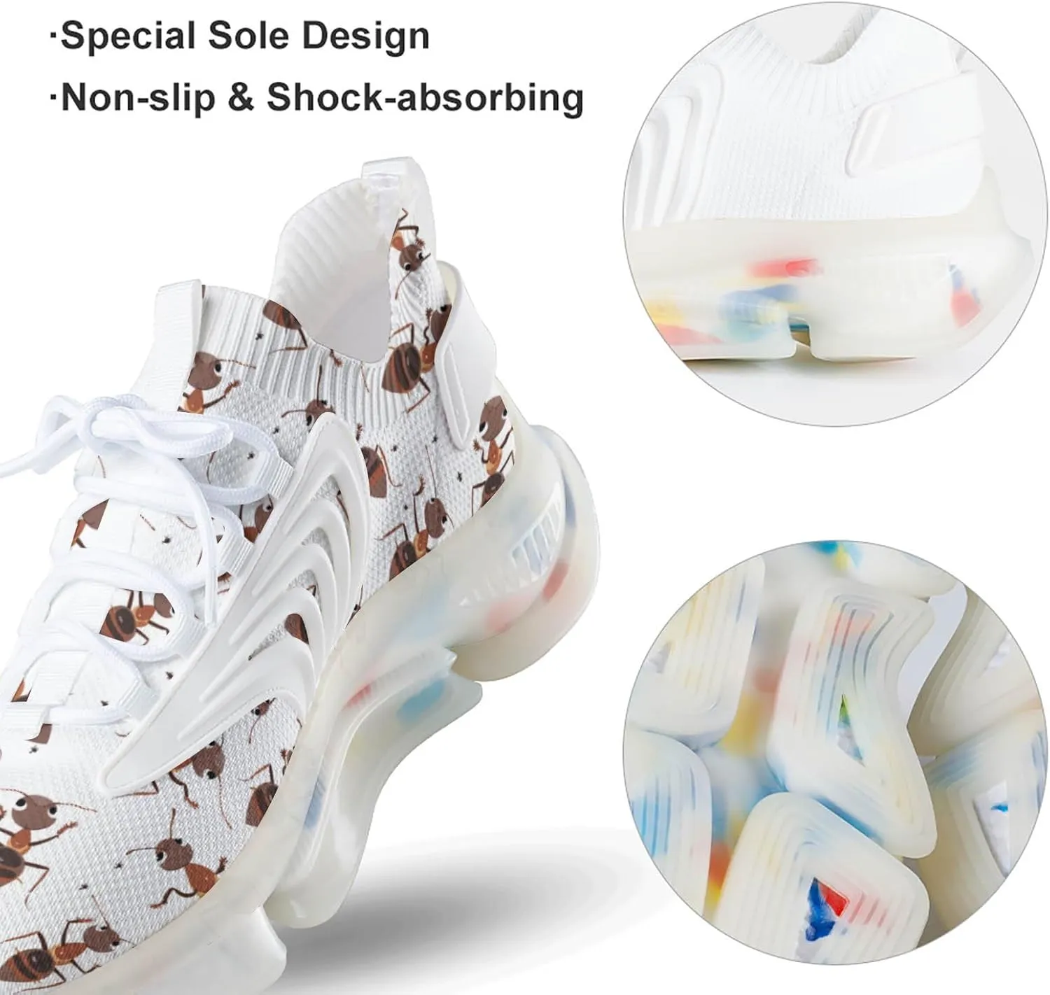 Animal Ants Men's Running Shoes Lightweight Walking Shoe Breathable Sneaker