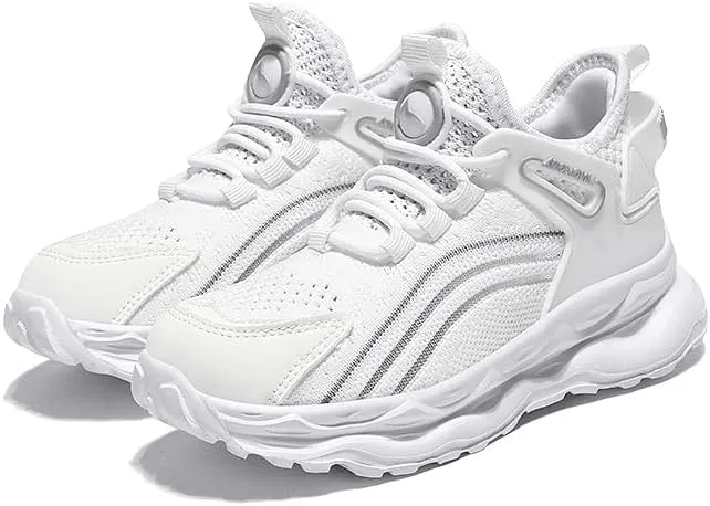 Axcone Kid's Sneakers Boys Girls Outdoor Non-Slip Cushioning Athletic Shoes Casual Soft Soled Breathable Basketball Shoes Running Shoes