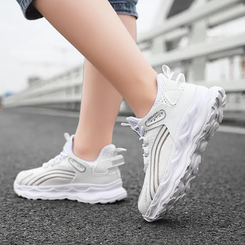Axcone Kid's Sneakers Boys Girls Outdoor Non-Slip Cushioning Athletic Shoes Casual Soft Soled Breathable Basketball Shoes Running Shoes