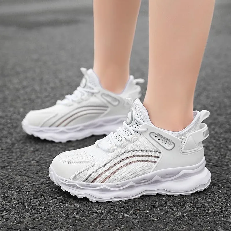 Axcone Kid's Sneakers Boys Girls Outdoor Non-Slip Cushioning Athletic Shoes Casual Soft Soled Breathable Basketball Shoes Running Shoes