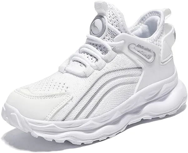 Axcone Kid's Sneakers Boys Girls Outdoor Non-Slip Cushioning Athletic Shoes Casual Soft Soled Breathable Basketball Shoes Running Shoes