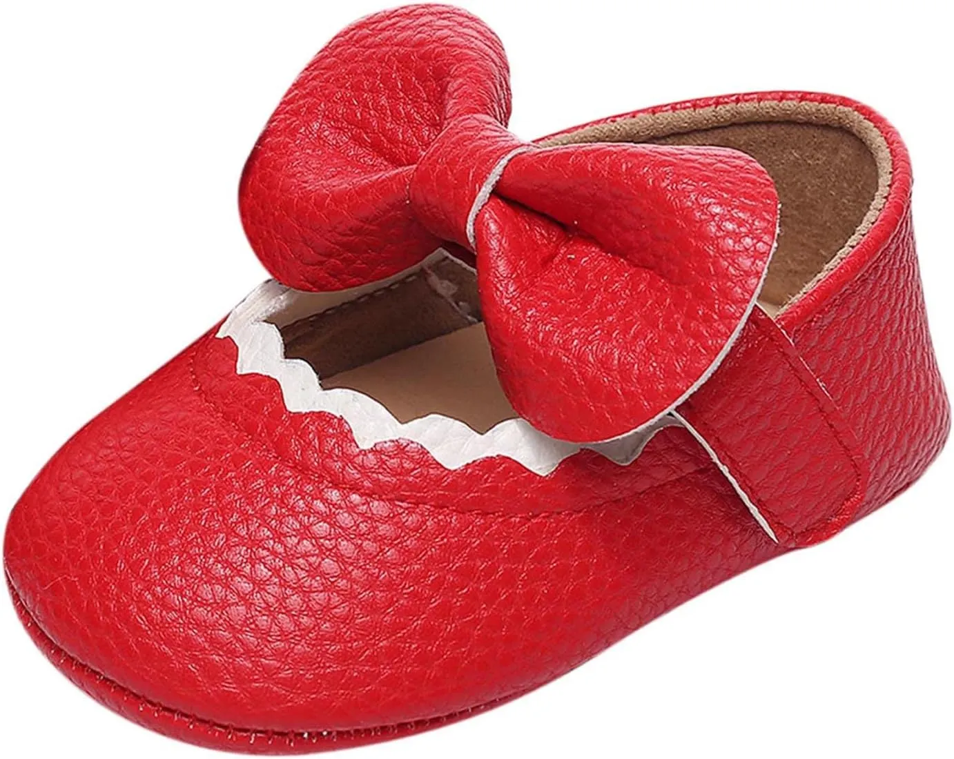 Baby Girl Booties 6-12 Months Infant Girls Single Shoes Ruffles Bowknot First Walkers Shoes Remy-18k Youth Girl's Fashion Flat Lace up Light Weight Glitter Sneaker Athletic Shoes