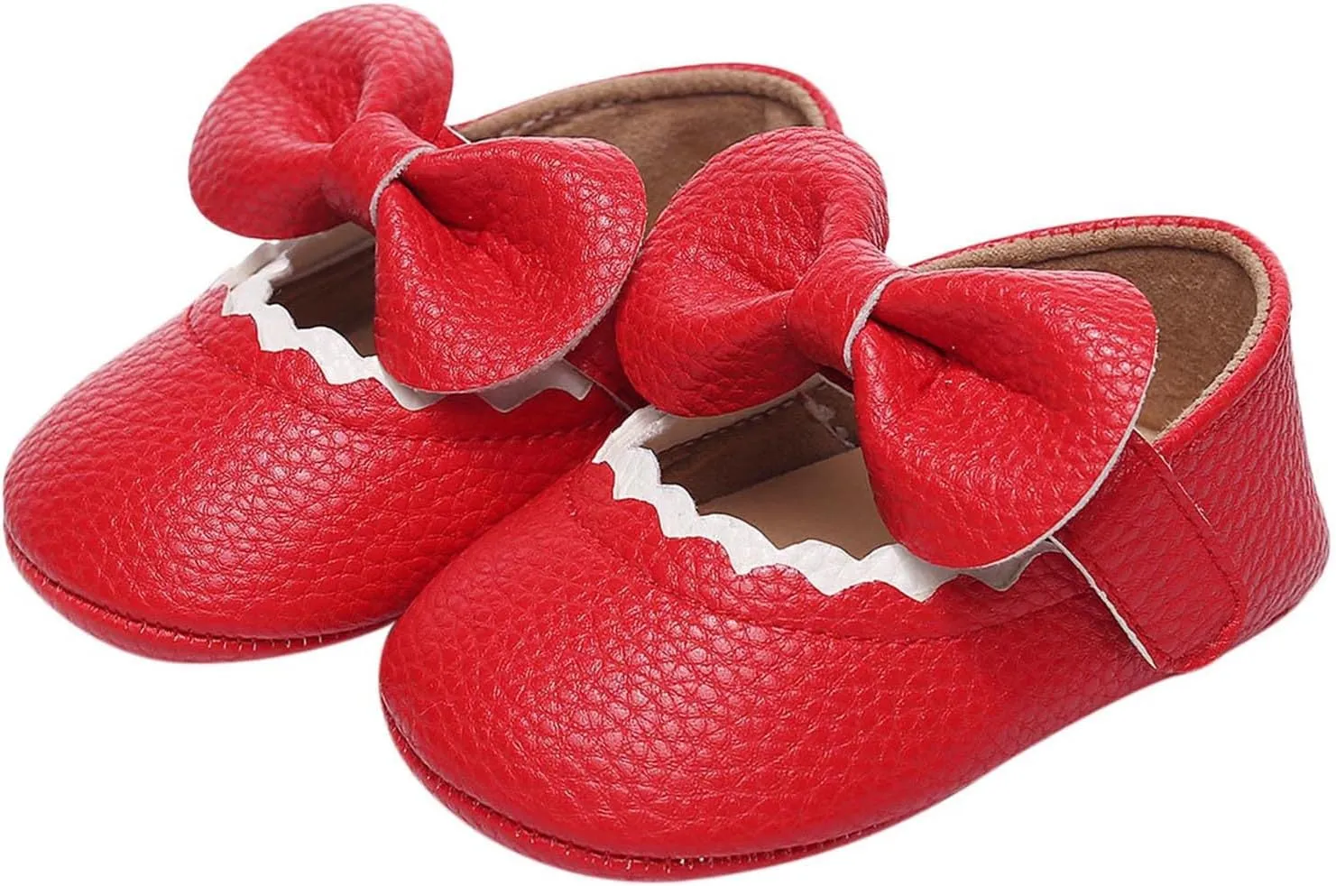 Baby Girl Booties 6-12 Months Infant Girls Single Shoes Ruffles Bowknot First Walkers Shoes Remy-18k Youth Girl's Fashion Flat Lace up Light Weight Glitter Sneaker Athletic Shoes