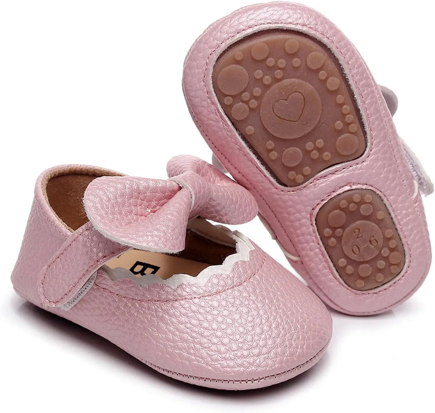 Baby Girl Booties 6-12 Months Infant Girls Single Shoes Ruffles Bowknot First Walkers Shoes Remy-18k Youth Girl's Fashion Flat Lace up Light Weight Glitter Sneaker Athletic Shoes