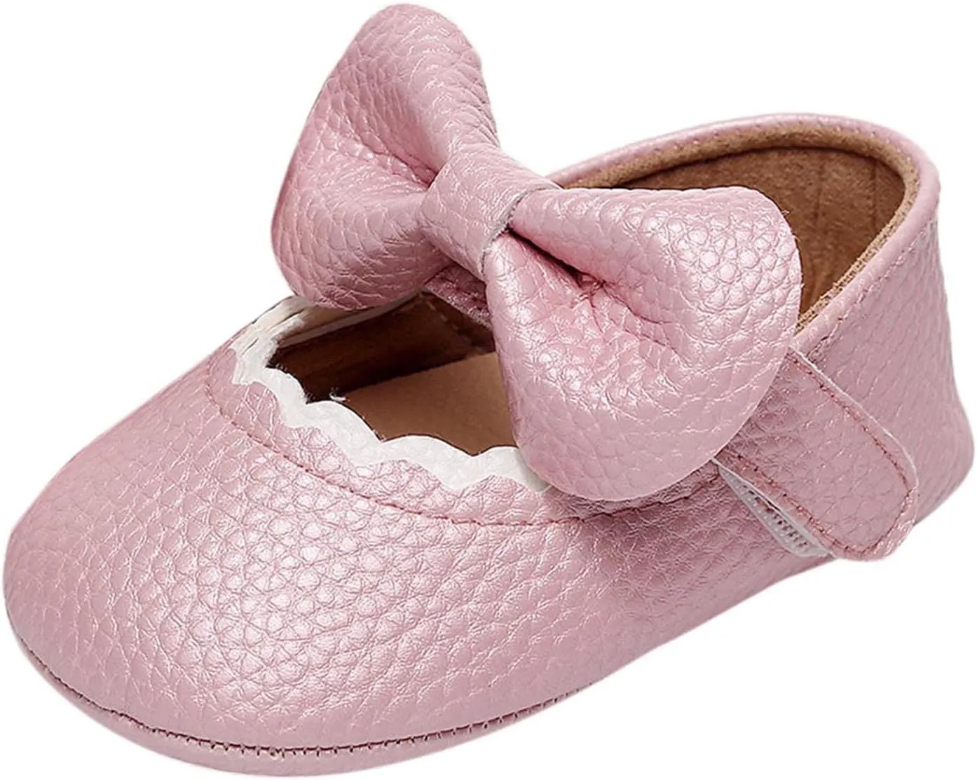 Baby Girl Booties 6-12 Months Infant Girls Single Shoes Ruffles Bowknot First Walkers Shoes Remy-18k Youth Girl's Fashion Flat Lace up Light Weight Glitter Sneaker Athletic Shoes