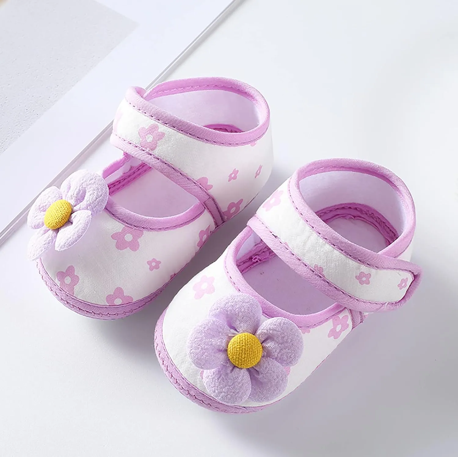 Baby Walking Shoes, 0-12 Months Newborn Baby Girls Soft First Walking Shoes Summer Cute Flowers Flat Sandals Slipper