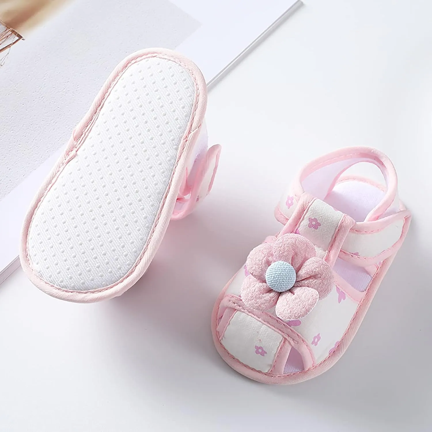 Baby Walking Shoes Boy 6-12 Months Infant Girls Open Toe Bowknot Tie Dye Shoes First Walkers Shoes Quilted Bodysuit