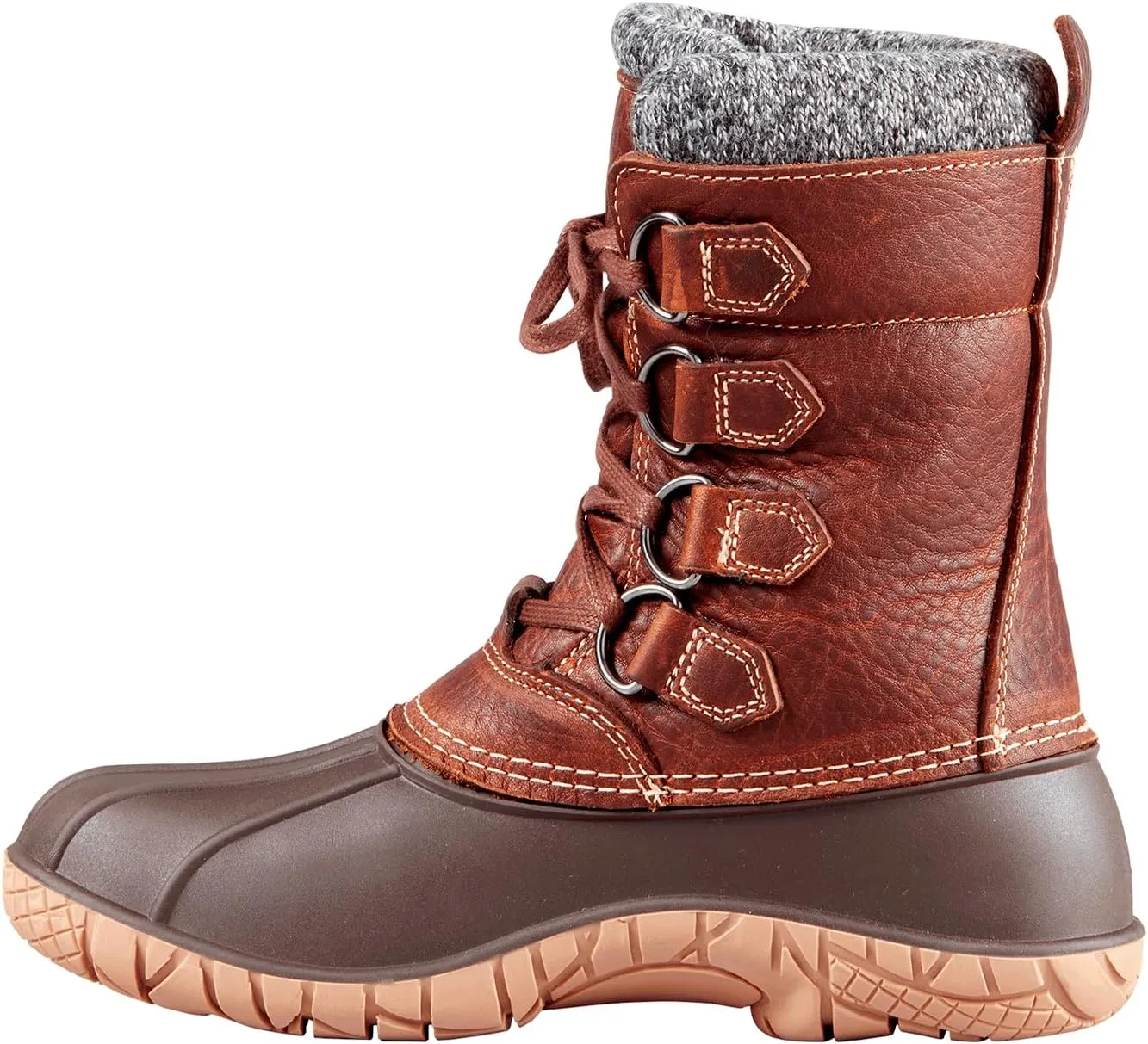 Baffin Women's YELLOWKNIFE CUFF Waterproof Insulated Mid-Height Snow Boots, Full-Grain Leather Upper, Flexible Rubber Base