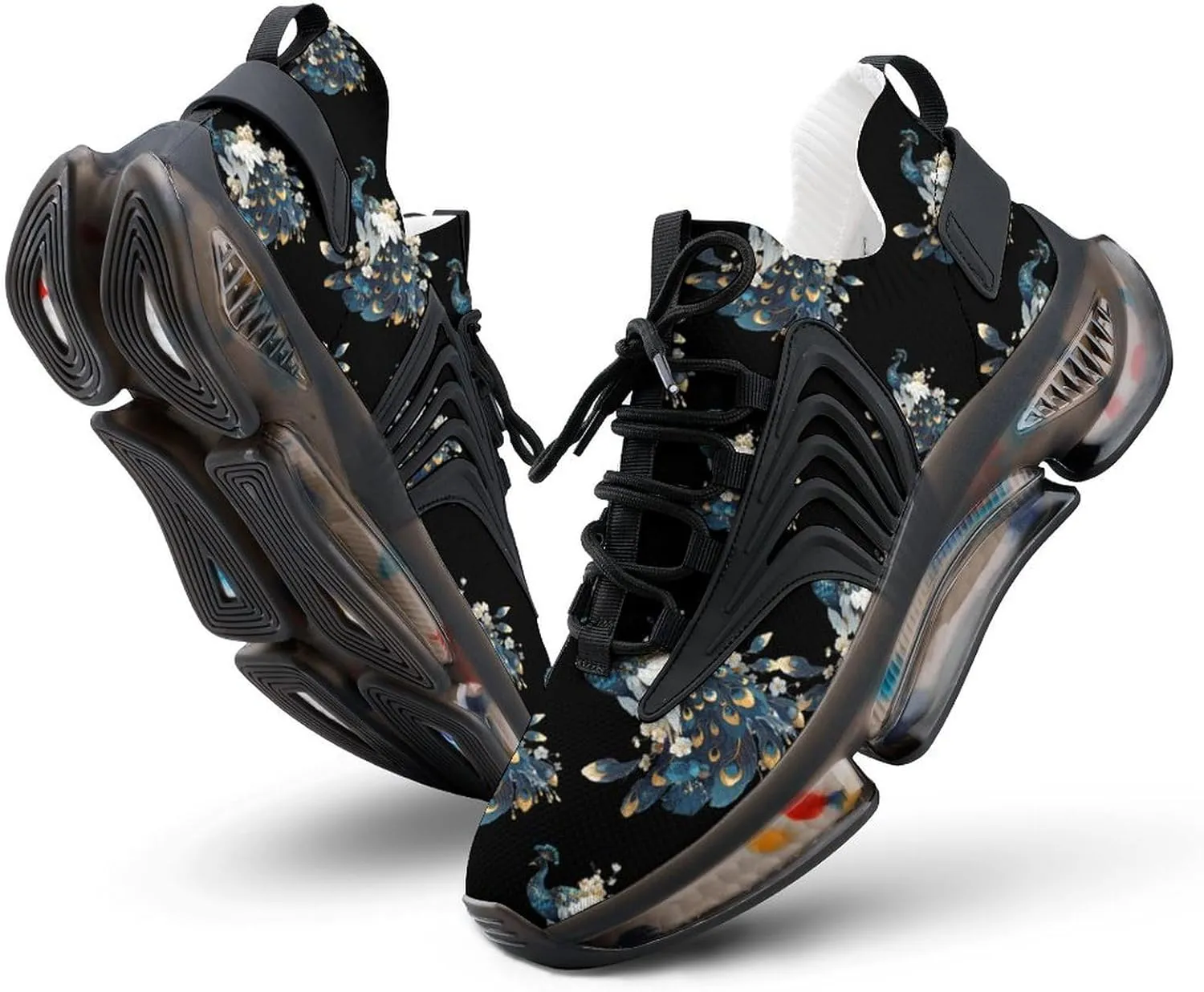 Beauty Peacock Men's Running Shoes Lightweight Walking Shoe Breathable Sneaker
