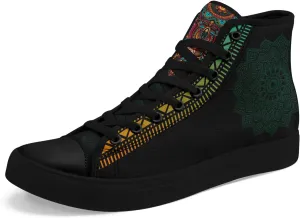 Boho High Top Canvas Shoes for Women Men Lightweight Comfortable Artistic Yoga Style Gift Lace-Up Casual Wear Sneakers