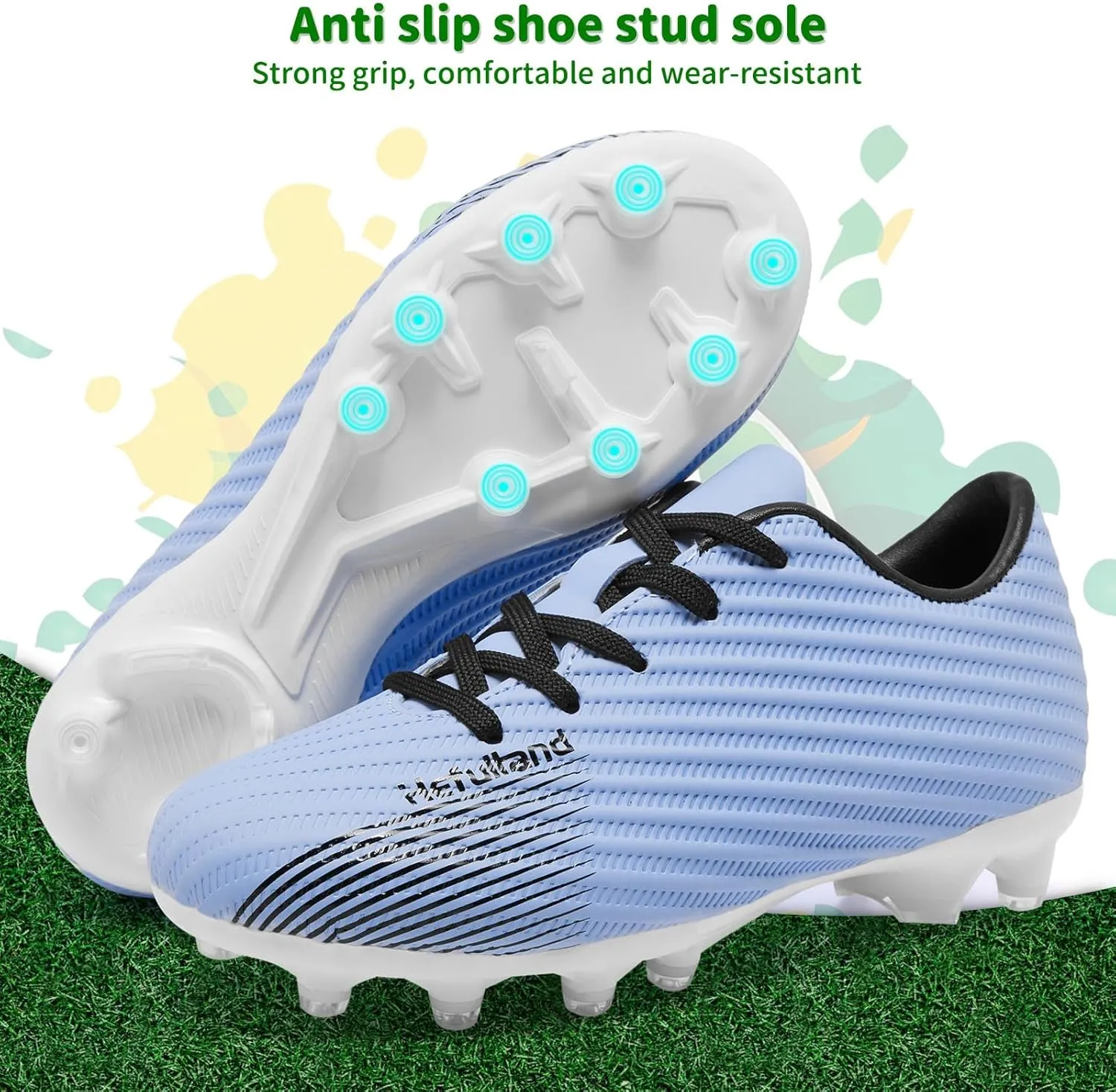 Boys Girls Soccer Cleats Youth Firm Groud Soccer Shoes Athletic Outdoor Training Football Cleats for Little/Big Kids