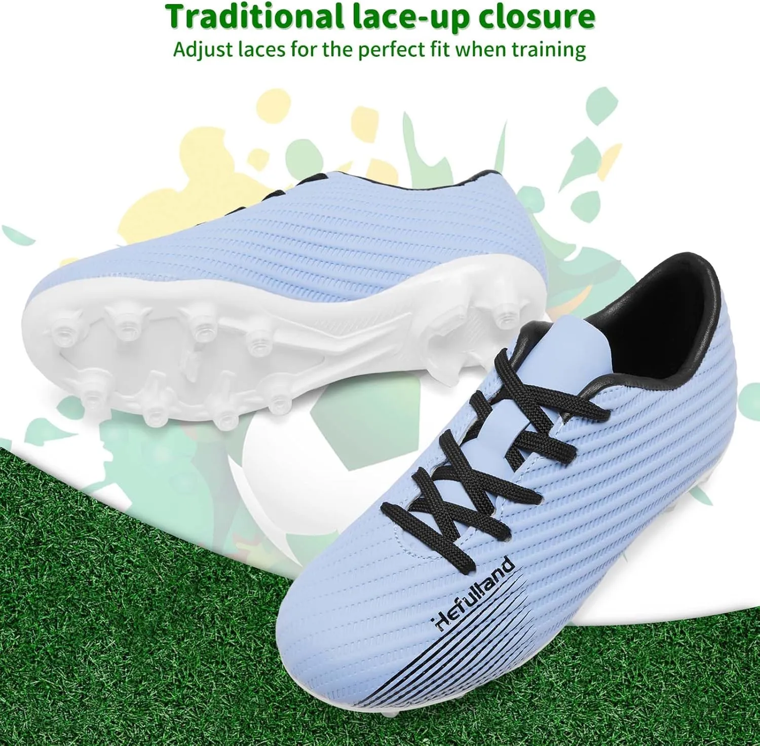 Boys Girls Soccer Cleats Youth Firm Groud Soccer Shoes Athletic Outdoor Training Football Cleats for Little/Big Kids