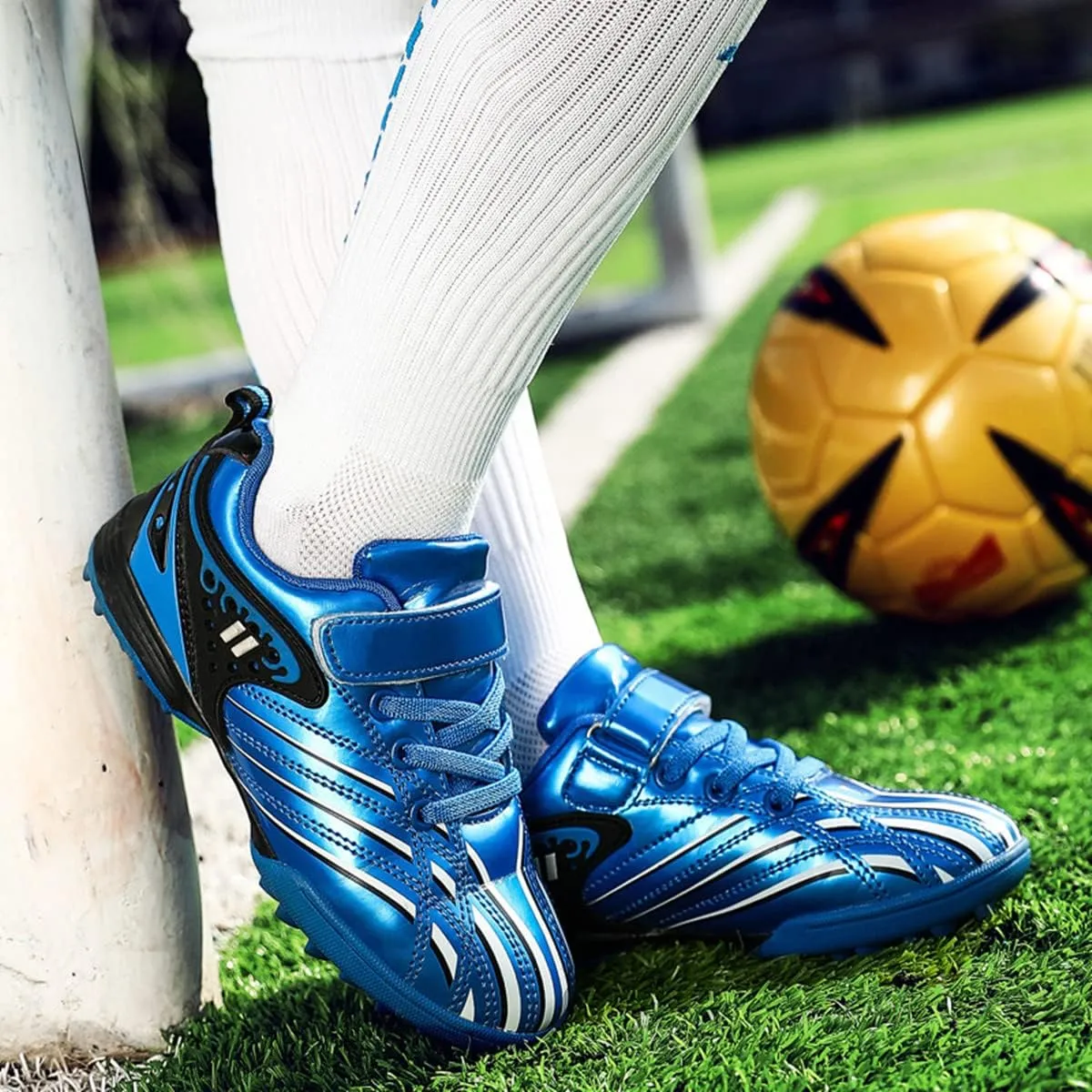 Boys Kids Youth Soccer Cleats Anti-Slip Football Boot Artificial Ground Soccer Shoes