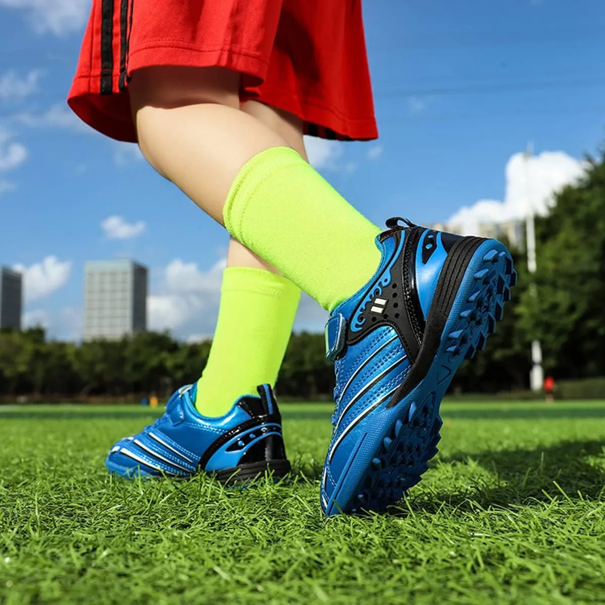 Boys Kids Youth Soccer Cleats Anti-Slip Football Boot Artificial Ground Soccer Shoes