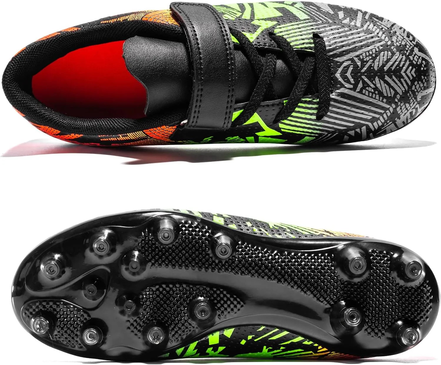 Boys Soccer Cleats for Kids Athletic Turf Shoes for Outdoor Training Easy to Wear Kids Soccer Shoes