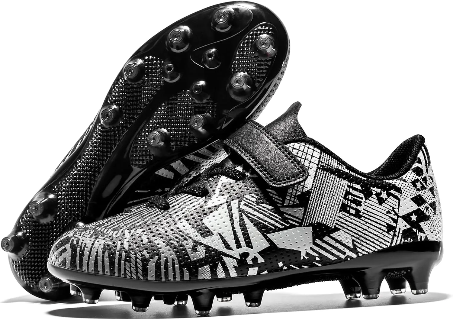 Boys Soccer Cleats for Kids Athletic Turf Shoes for Outdoor Training Easy to Wear Kids Soccer Shoes