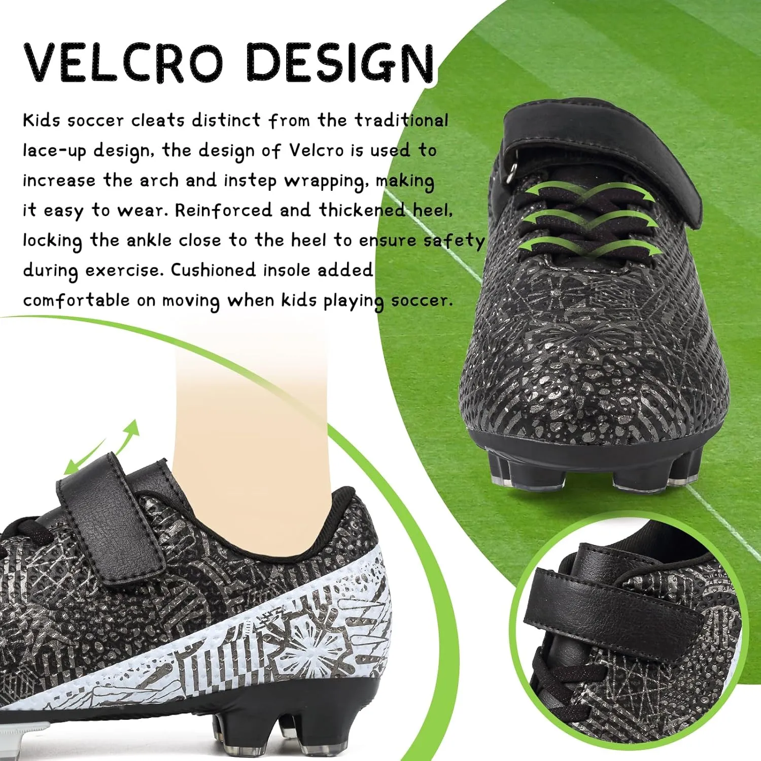 CBUSTER Kids Soccer Cleats Boys Football Cleats Girls Soccer Shoes