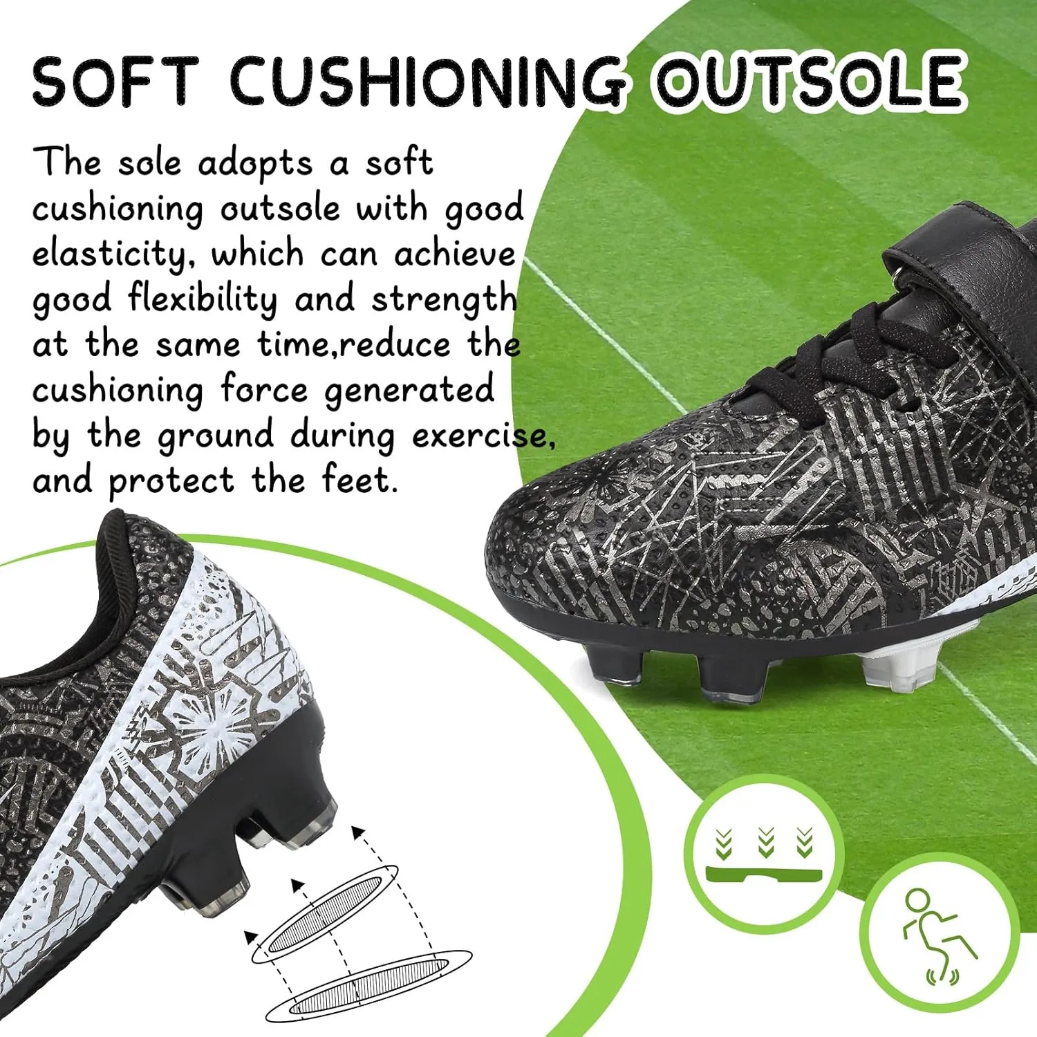 CBUSTER Kids Soccer Cleats Boys Football Cleats Girls Soccer Shoes
