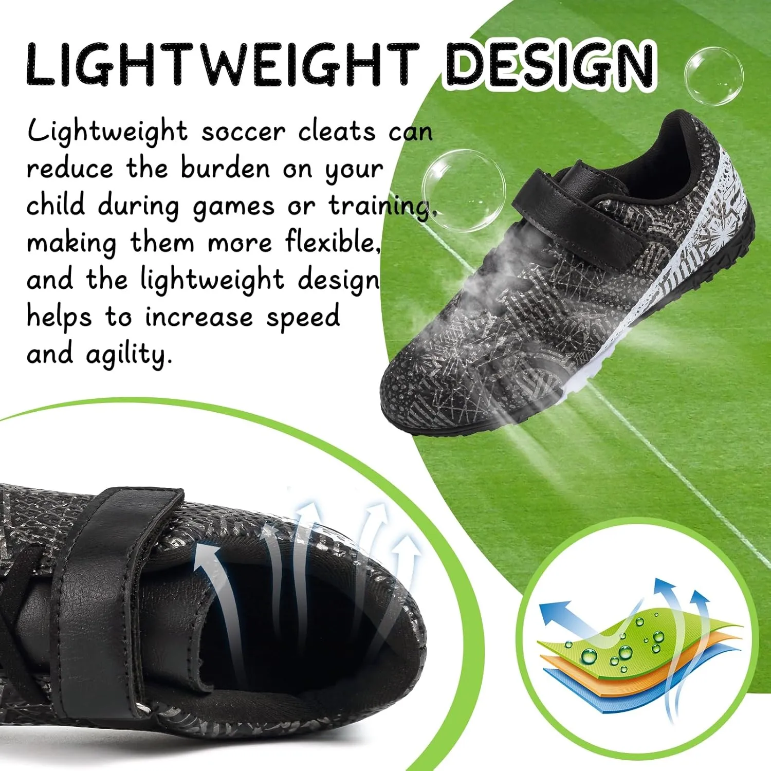 CBUSTER Kids Soccer Cleats Boys Football Cleats Girls Soccer Shoes
