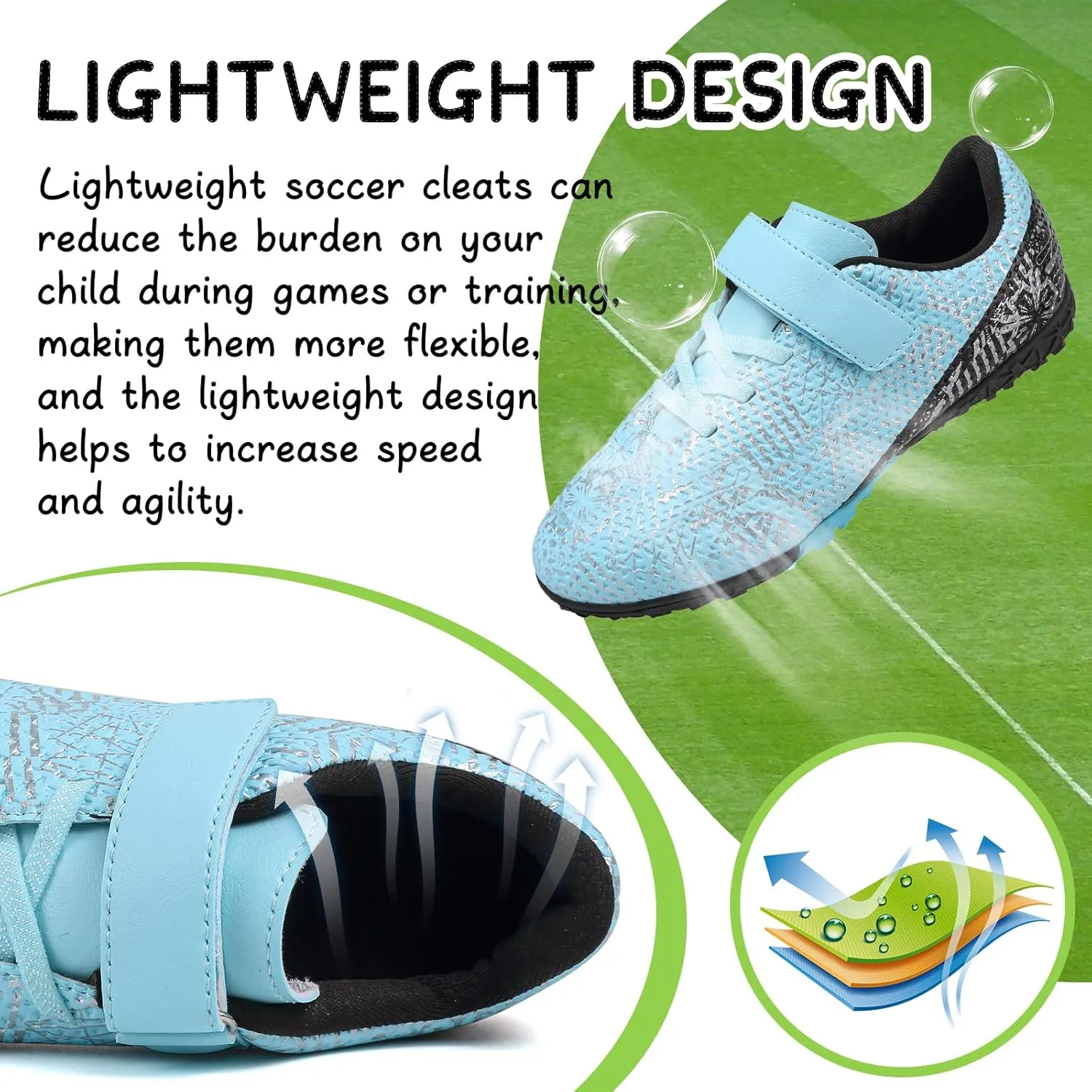 CBUSTER Kids Soccer Cleats Boys Football Cleats Girls Soccer Shoes
