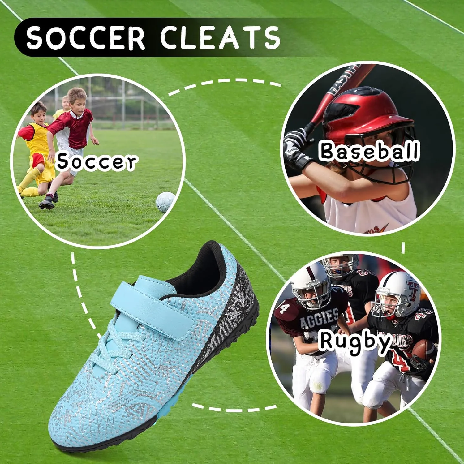 CBUSTER Kids Soccer Cleats Boys Football Cleats Girls Soccer Shoes