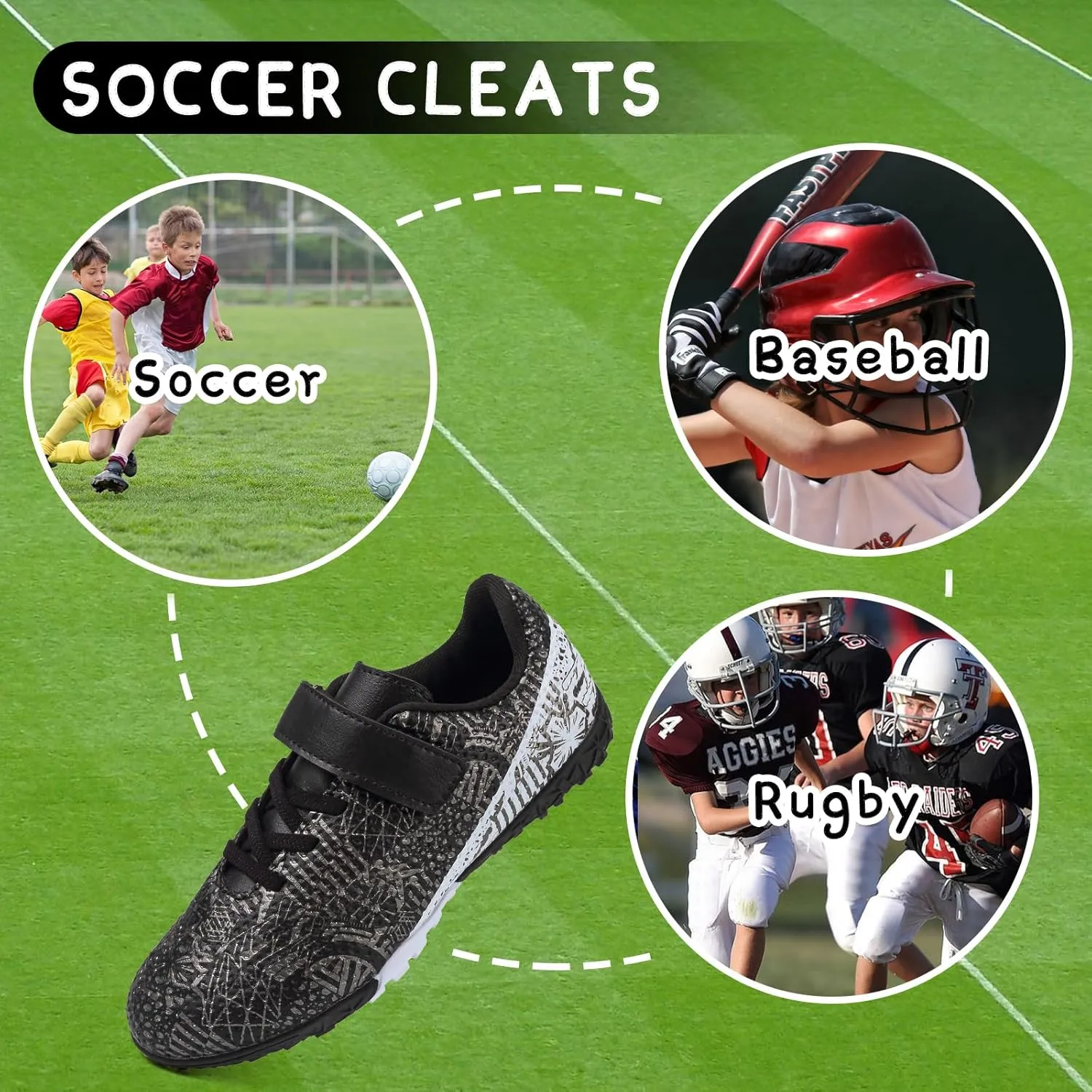 CBUSTER Kids Soccer Cleats Boys Football Cleats Girls Soccer Shoes