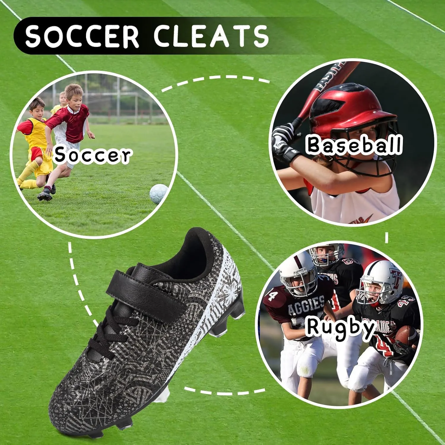 CBUSTER Kids Soccer Cleats Boys Football Cleats Girls Soccer Shoes