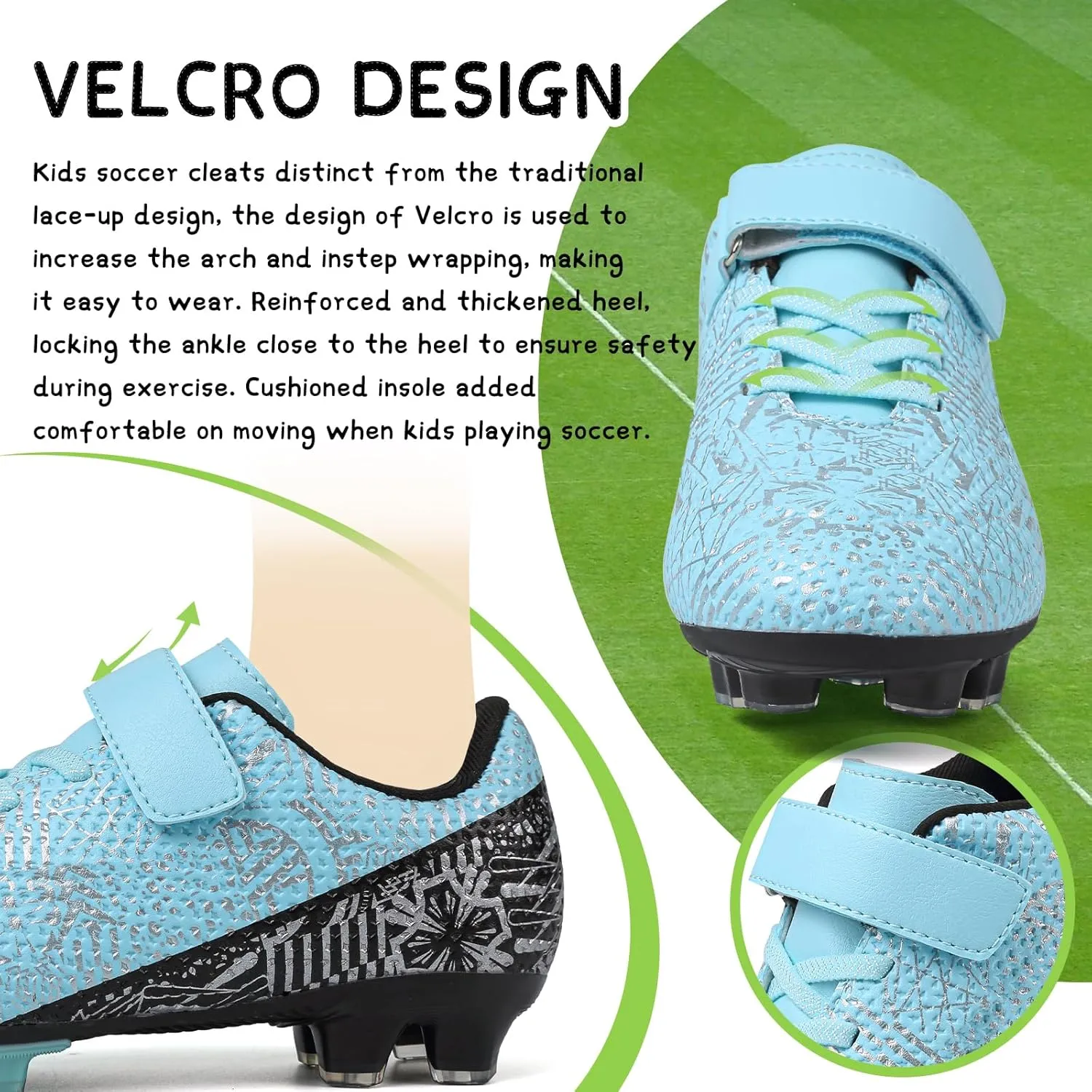 CBUSTER Kids Soccer Cleats Boys Football Cleats Girls Soccer Shoes