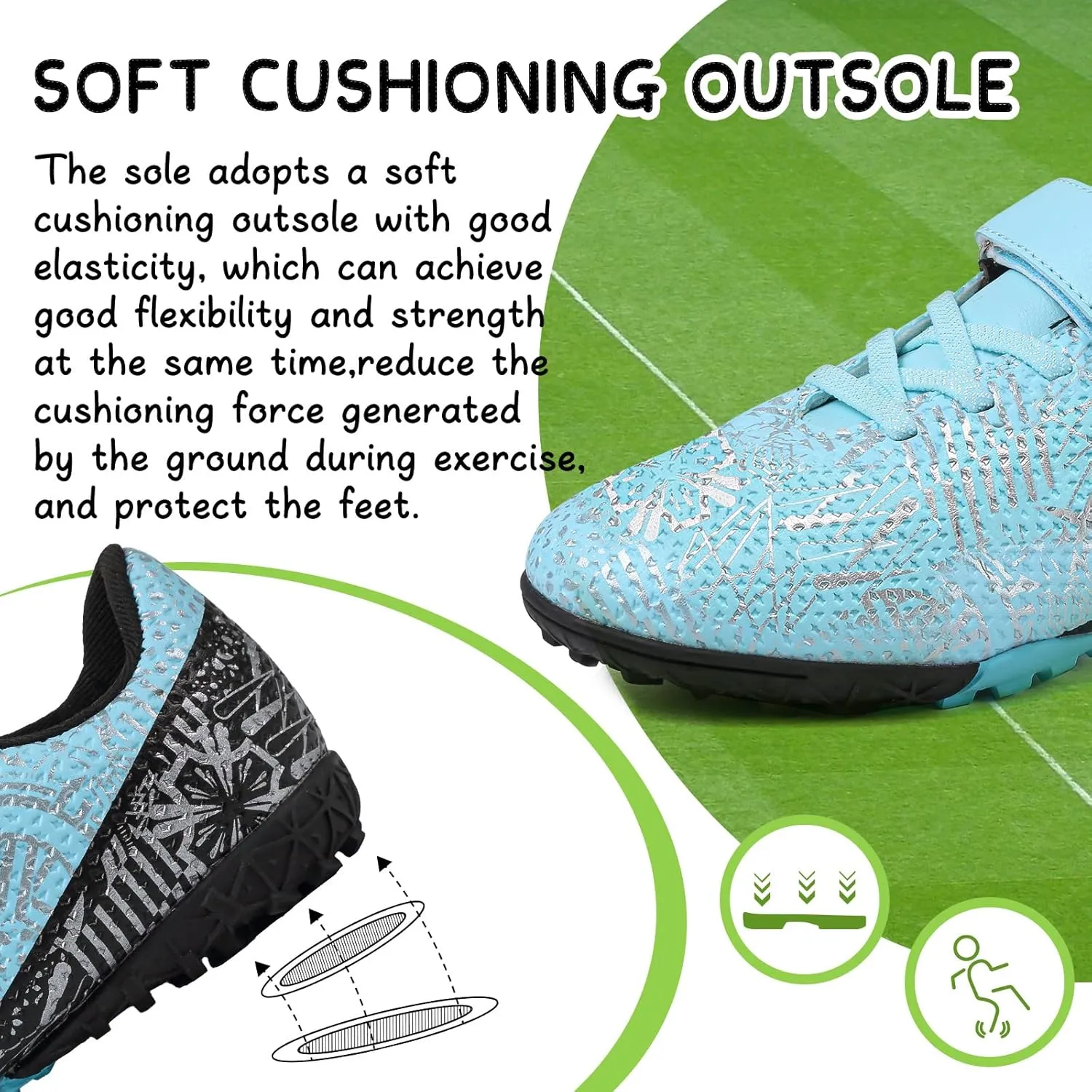 CBUSTER Kids Soccer Cleats Boys Football Cleats Girls Soccer Shoes