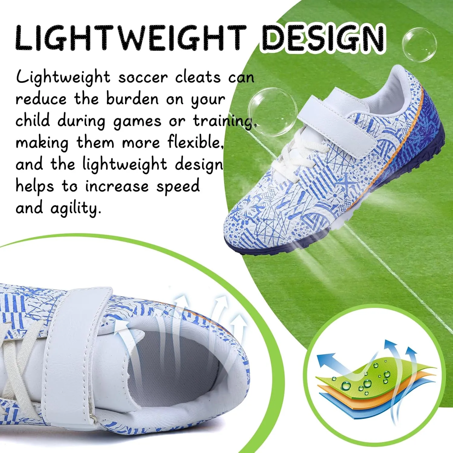CBUSTER Kids Soccer Cleats Boys Football Cleats Girls Soccer Shoes
