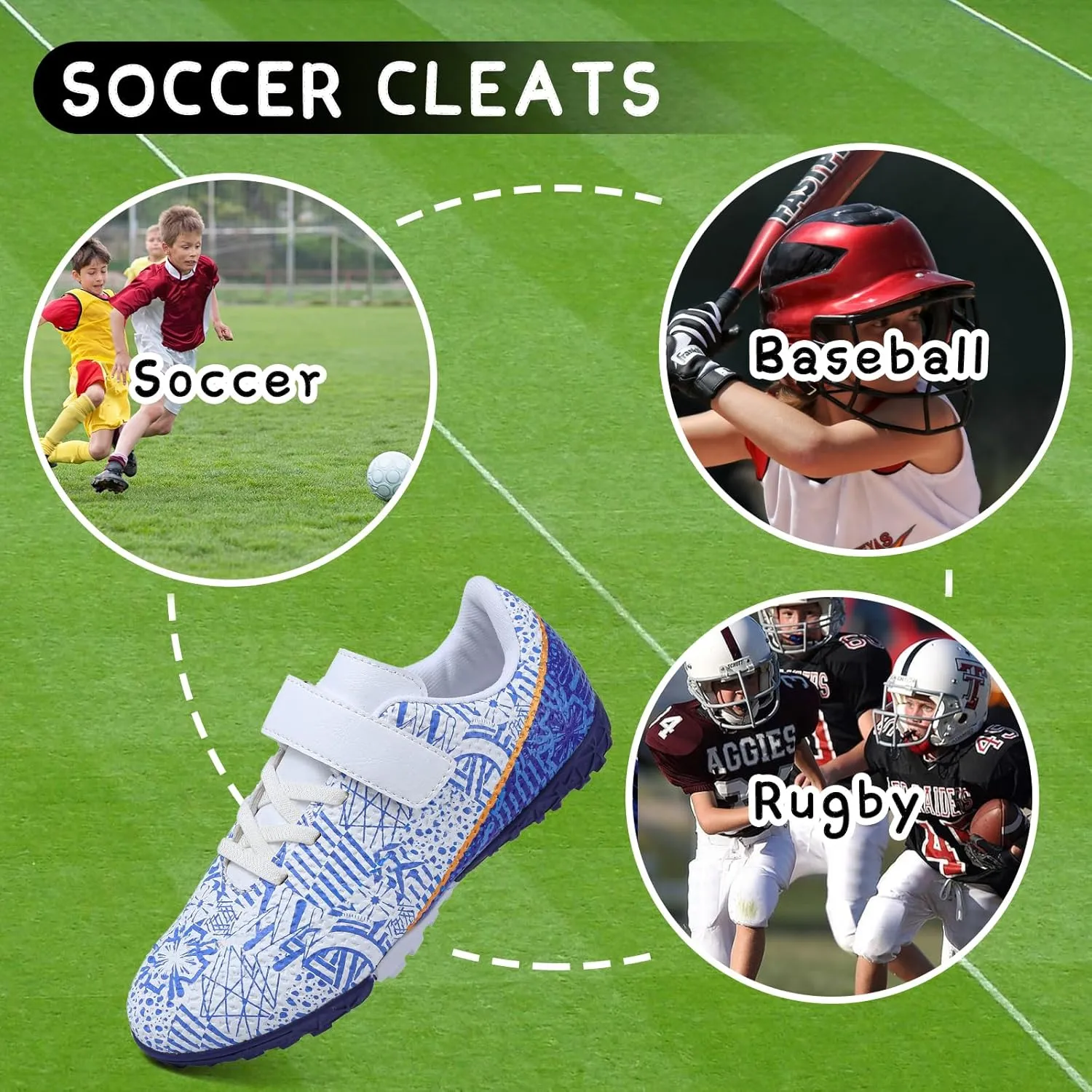 CBUSTER Kids Soccer Cleats Boys Football Cleats Girls Soccer Shoes