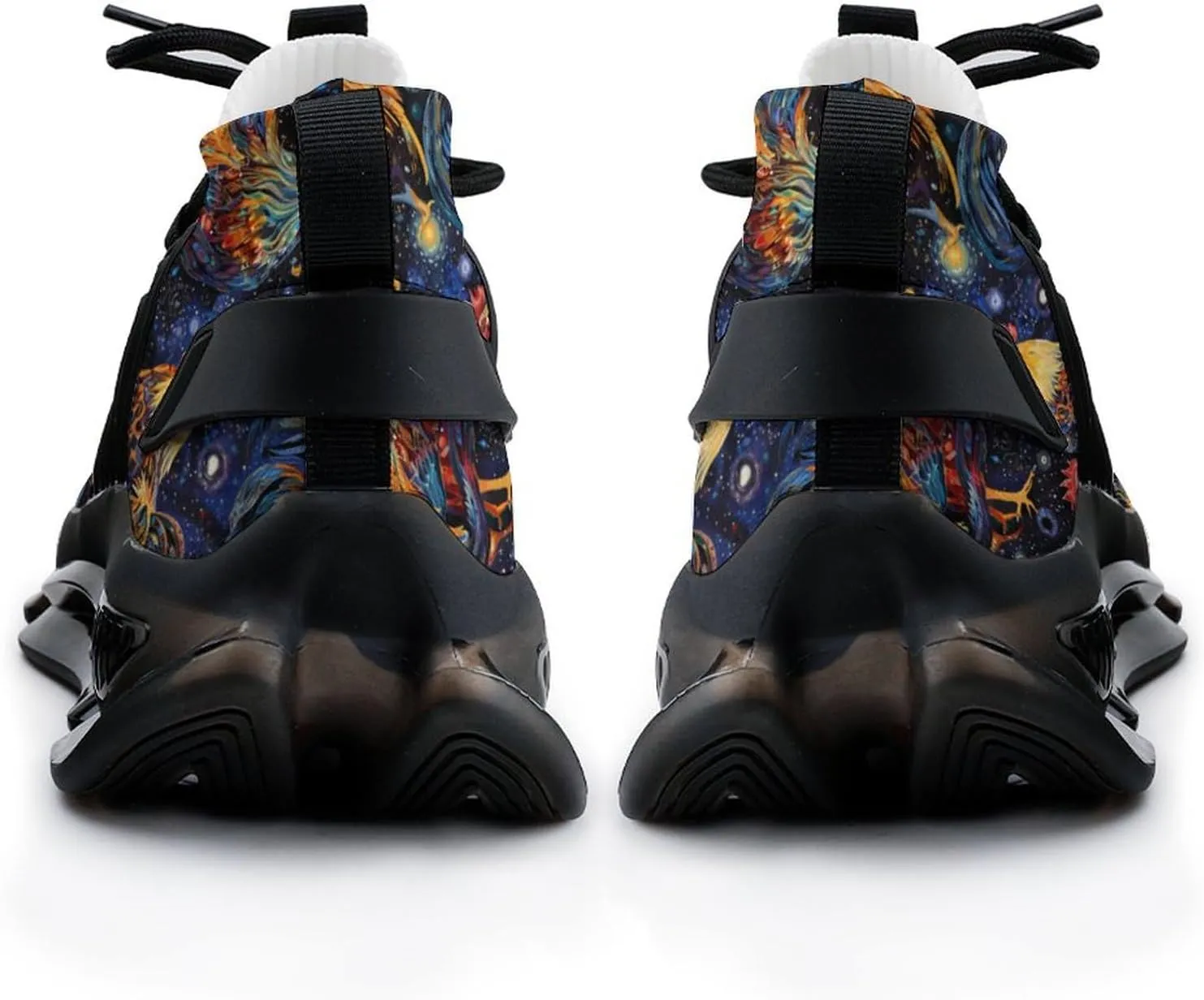 Colorful Rooster in Galaxy Men's Running Shoes Lightweight Walking Shoe Breathable Sneaker