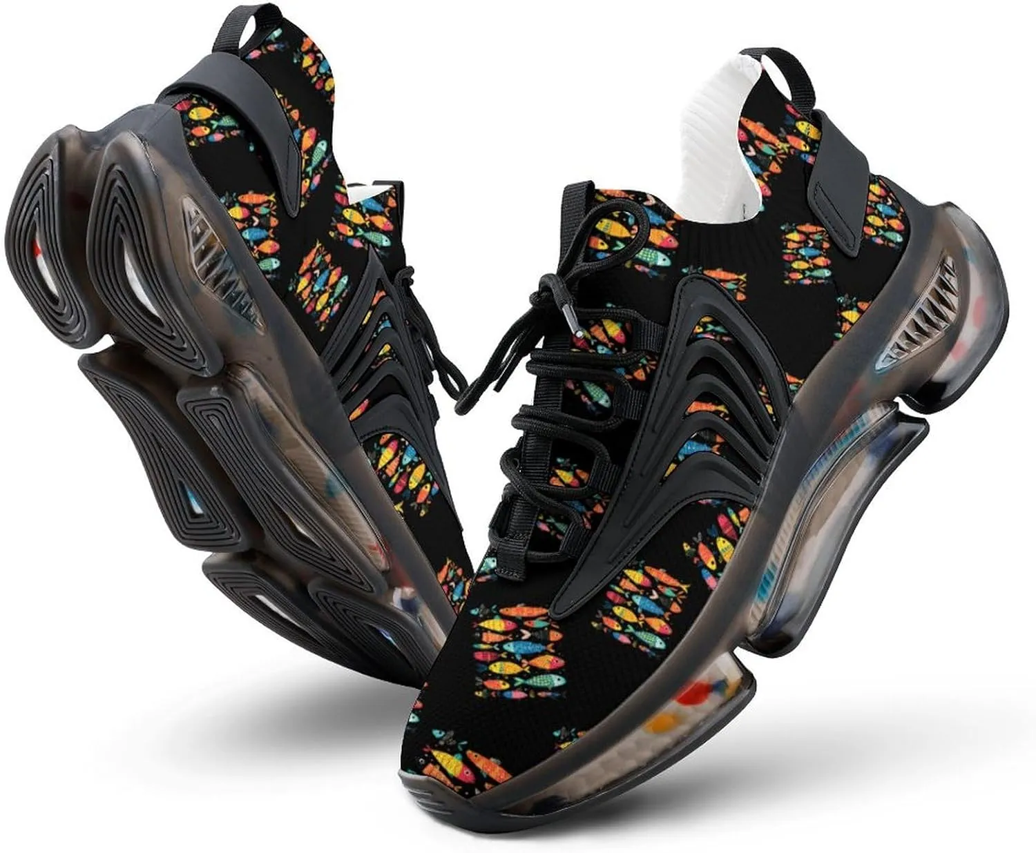 Colorful Tropical Fishes Men's Running Shoes Lightweight Walking Shoe Breathable Sneaker