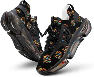 Colorful Tropical Fishes Men's Running Shoes Lightweight Walking Shoe Breathable Sneaker