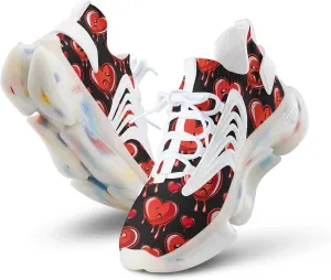 Crying Red Hearts Men's Running Shoes Lightweight Walking Shoe Breathable Sneaker