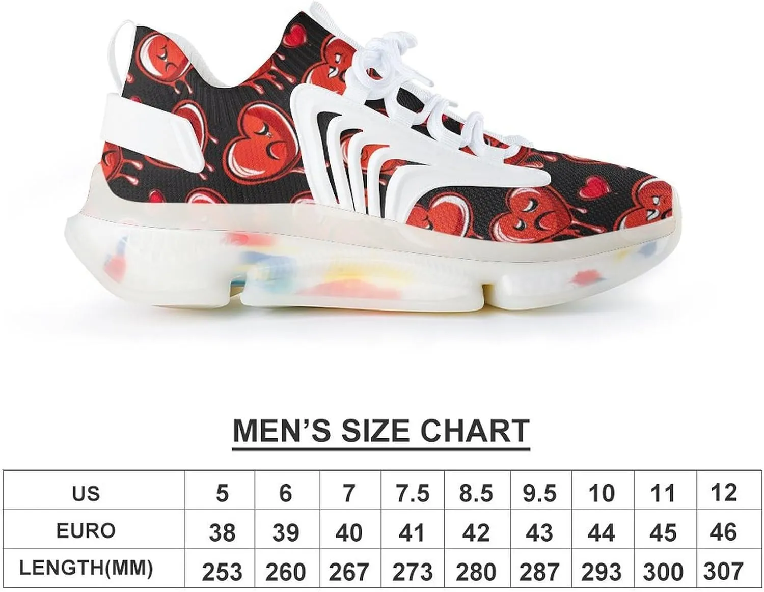 Crying Red Hearts Men's Running Shoes Lightweight Walking Shoe Breathable Sneaker