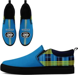 Custom Plaid Slip-On Canvas Shoes Personalized Logo Name Classic Design Comfortable Breathable Casual Summer Sneaker