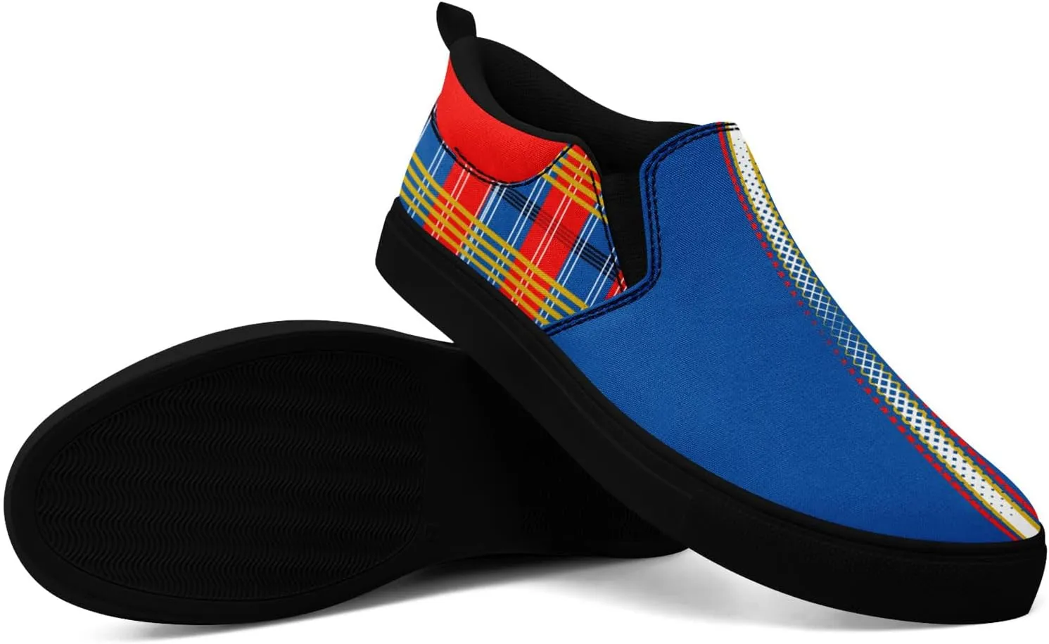 Custom Plaid Slip-On Canvas Shoes Personalized Logo Name Classic Design Comfortable Breathable Casual Summer Sneaker