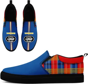 Custom Plaid Slip-On Canvas Shoes Personalized Logo Name Classic Design Comfortable Breathable Casual Summer Sneaker