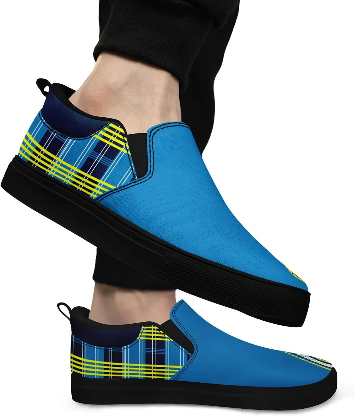 Custom Plaid Slip-On Canvas Shoes Personalized Logo Name Classic Design Comfortable Breathable Casual Summer Sneaker