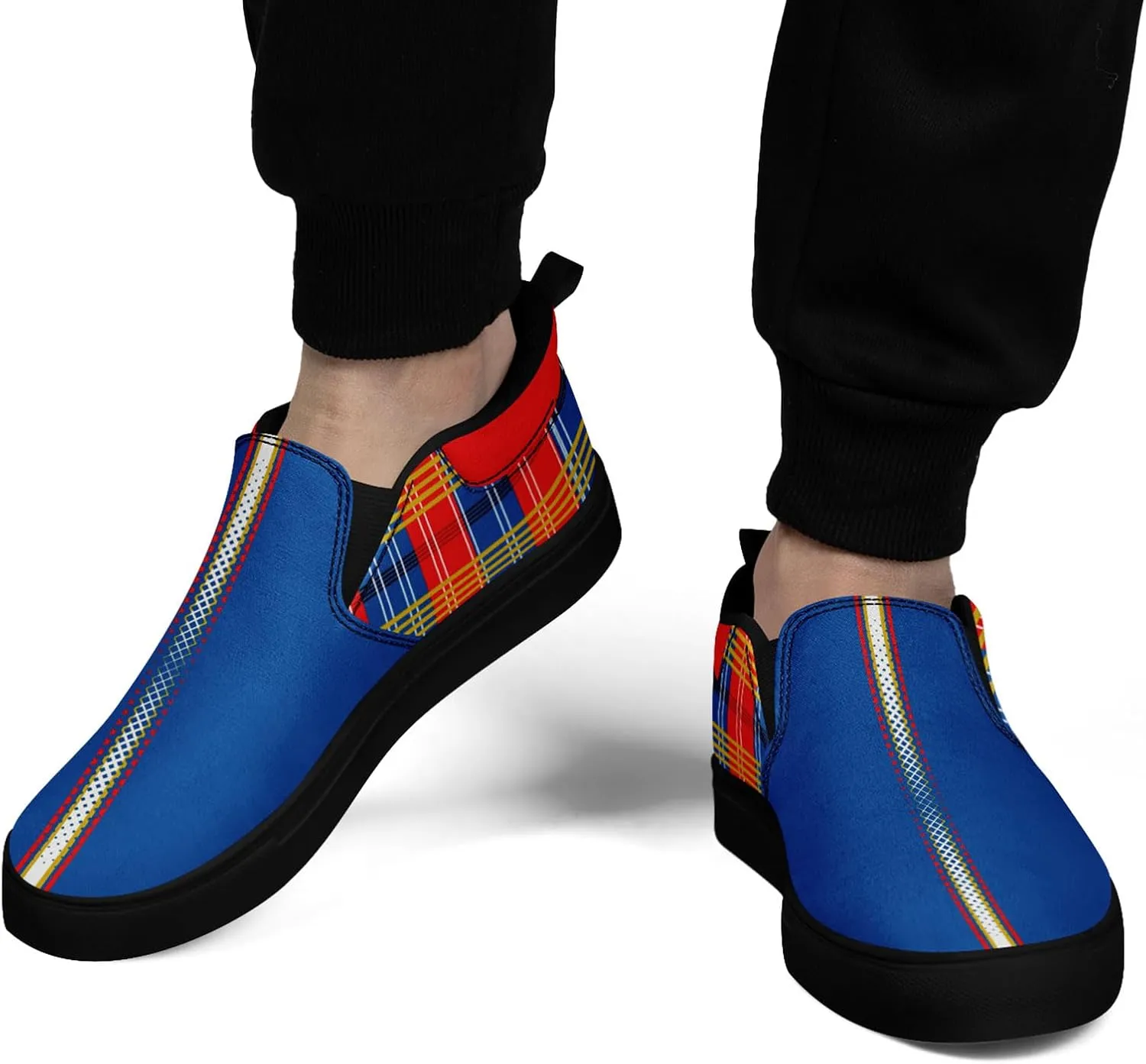 Custom Plaid Slip-On Canvas Shoes Personalized Logo Name Classic Design Comfortable Breathable Casual Summer Sneaker