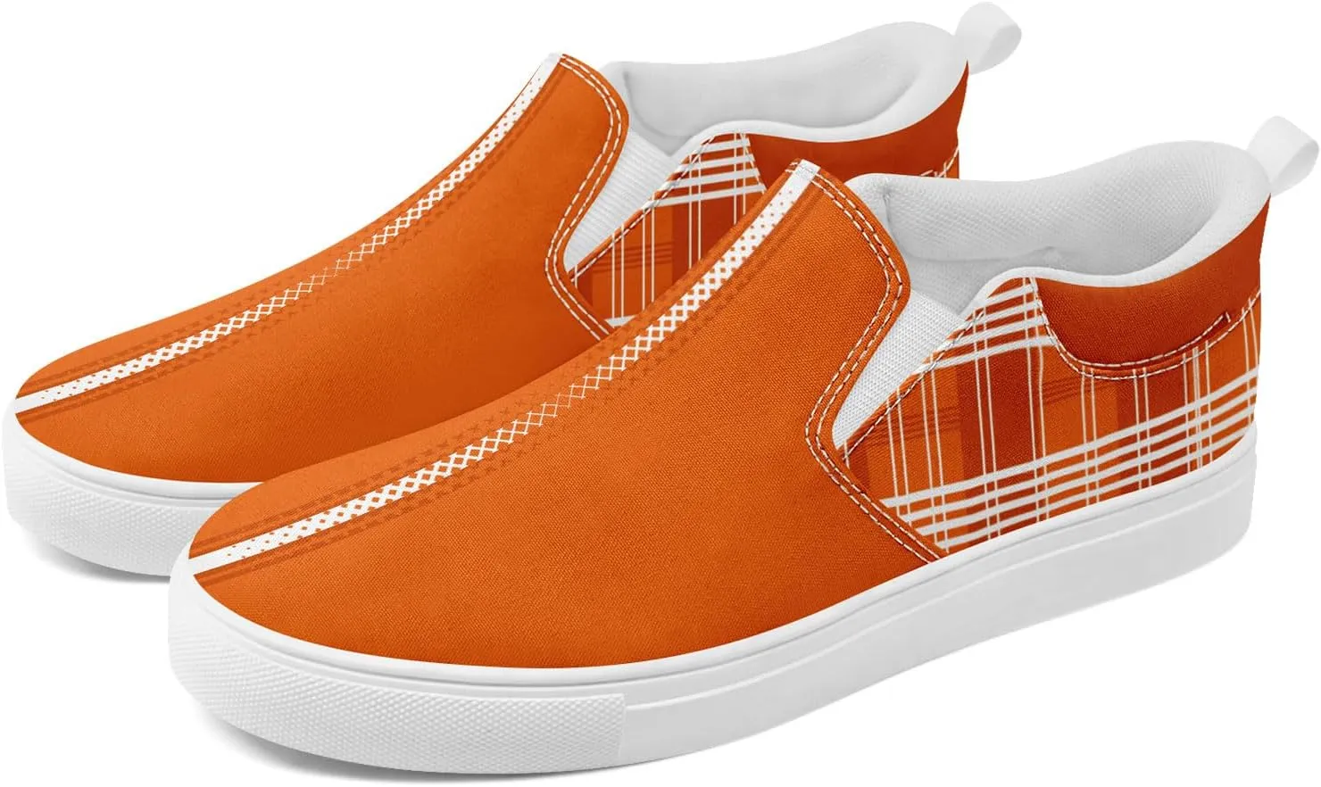 Custom Plaid Slip-On Canvas Shoes Personalized Logo Name Classic Design Comfortable Breathable Casual Summer Sneaker